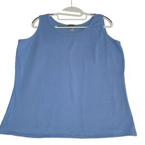 Silver For Her Womens Tank Top Blue Size Large Cotton Blend Pullover Sleeveless